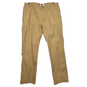 Mountain Khakis Jackson Hole Wyoming Tan Canvas Pants Mens 36x30 Straight Leg